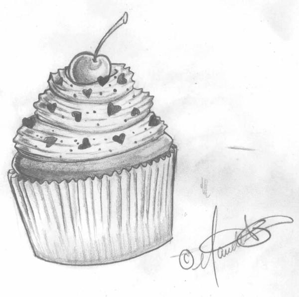 Cupcake Drawing Hand drawn