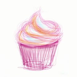 Cupcake Drawing Modern Sketch