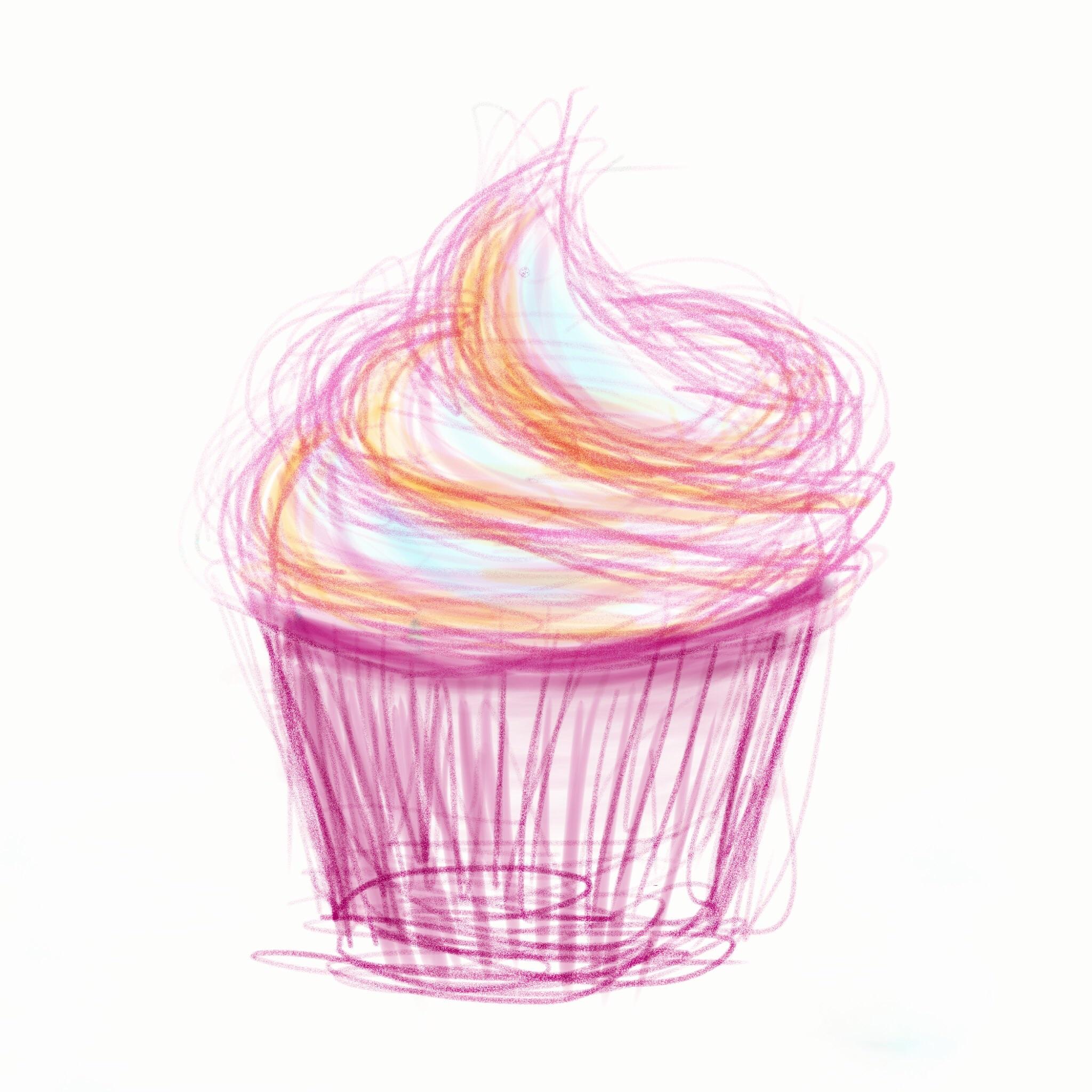 Cupcake Drawing Modern Sketch