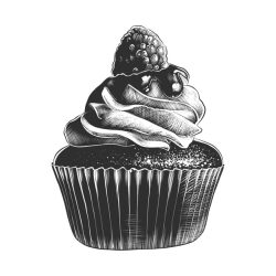 Cupcake Drawing Realistic Sketch