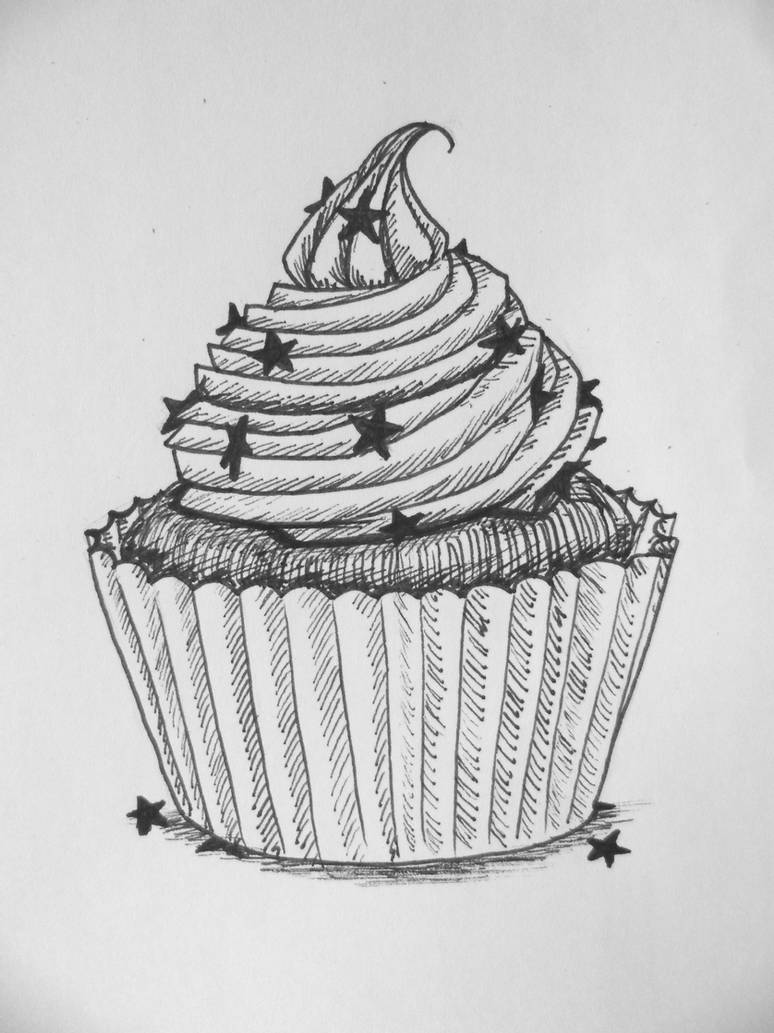 Cupcake Drawing Sketch