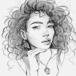 Curly Hair Drawing