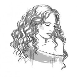 Curly Hair Drawing Amazing Sketch