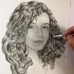 Curly Hair Drawing Beautiful Artwork