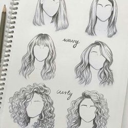 Curly Hair Drawing Image