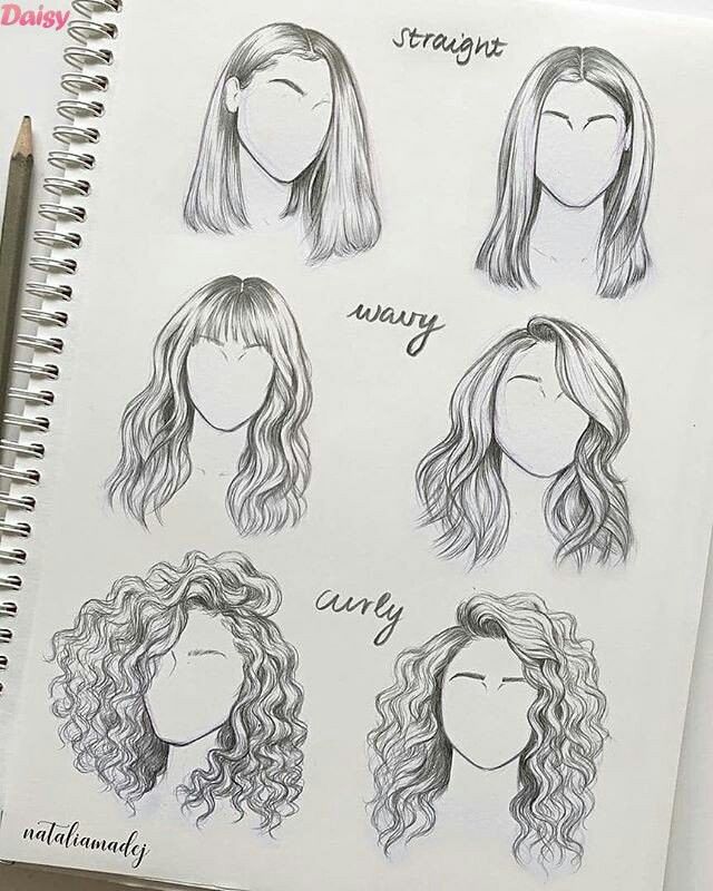 Curly Hair Drawing Image