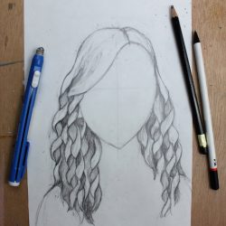 Curly Hair Drawing Picture