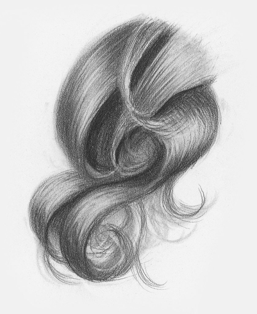 Curly Hair Drawing Unique Art