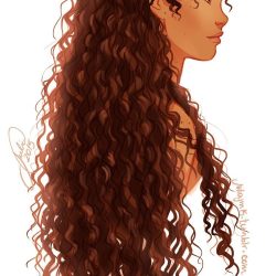 Curly Hair Girl Drawing Art