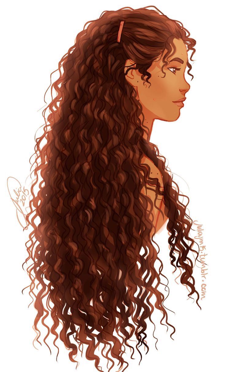 Curly Hair Girl Drawing Art