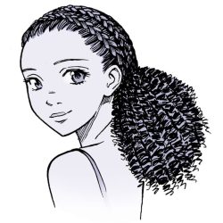 Curly Hair Girl Drawing Picture