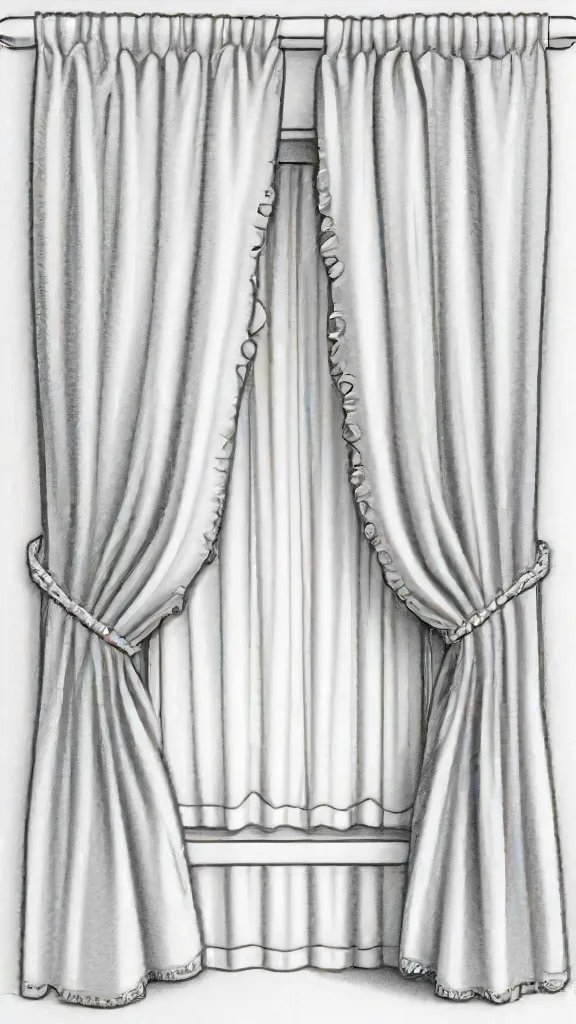 Curtain Drawing Art Sketch Image