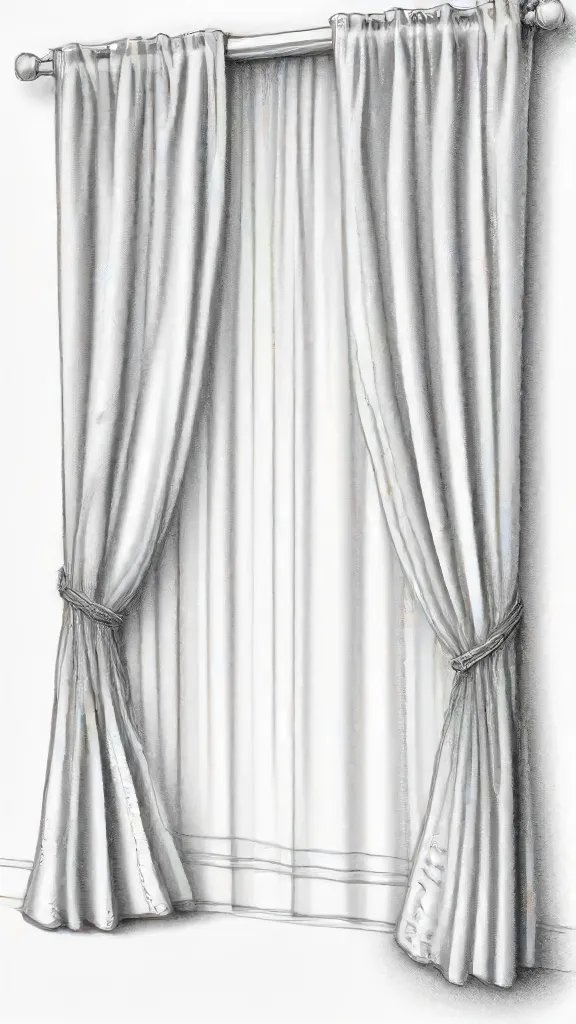 Curtain Drawing Sketch Image
