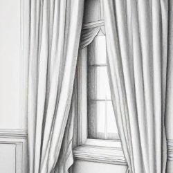 Curtain Drawing Sketch Photo