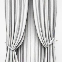 Curtain Drawing Sketch Picture