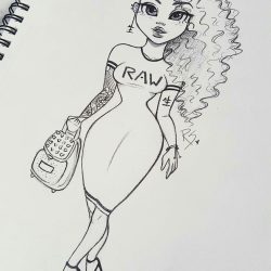 Curvy Girl Drawing Hand drawn