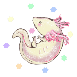 Cute Axolotl Drawing Sketch