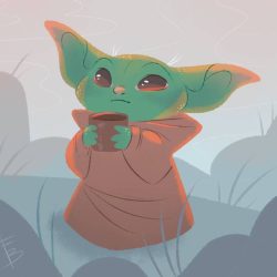 Cute Baby Yoda Drawing Art