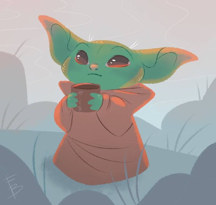Cute Baby Yoda Drawing Art