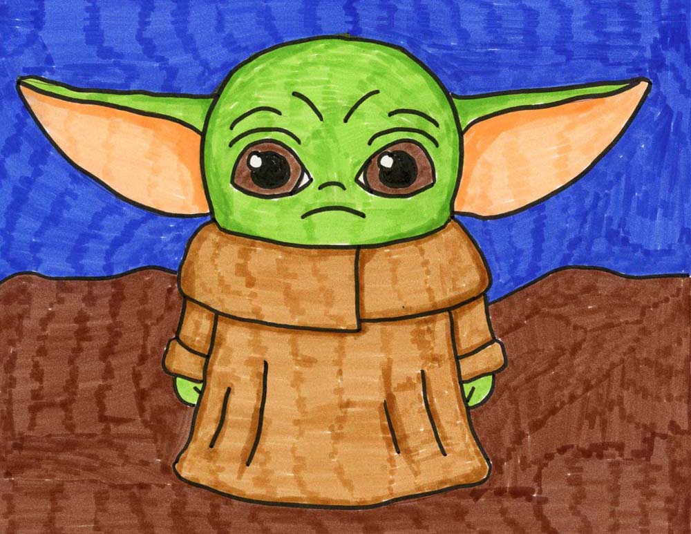 Cute Baby Yoda Drawing Artistic Sketching