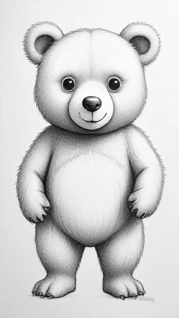 Cute Bear Drawing Art Sketch Image