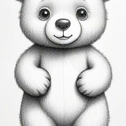 Cute Bear Drawing Sketch Photo