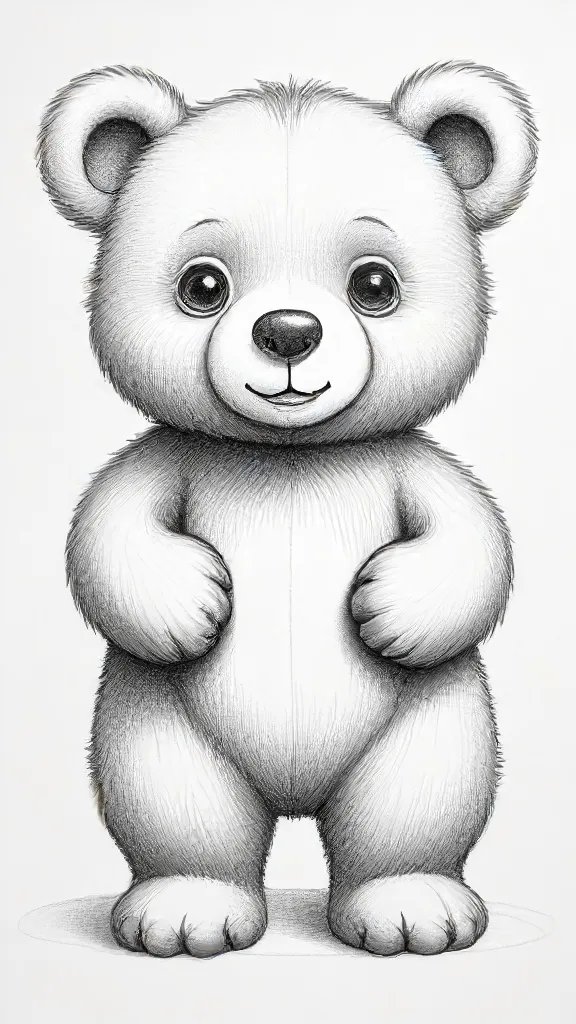 Cute Bear Drawing Sketch Photo