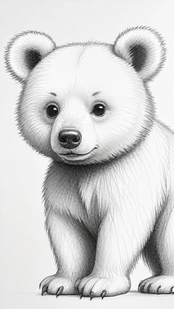 Cute Bear Drawing Sketch Picture