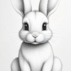 Cute Bunny Drawing Art Sketch Image