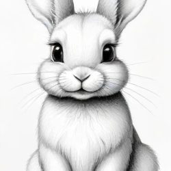 Cute Bunny Drawing Sketch Image