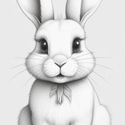 Cute Bunny Drawing Sketch Photo