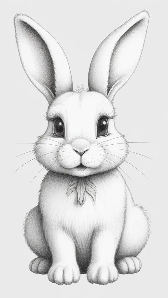 Cute Bunny Drawing Sketch Photo