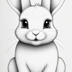 Cute Bunny Drawing Sketch Picture