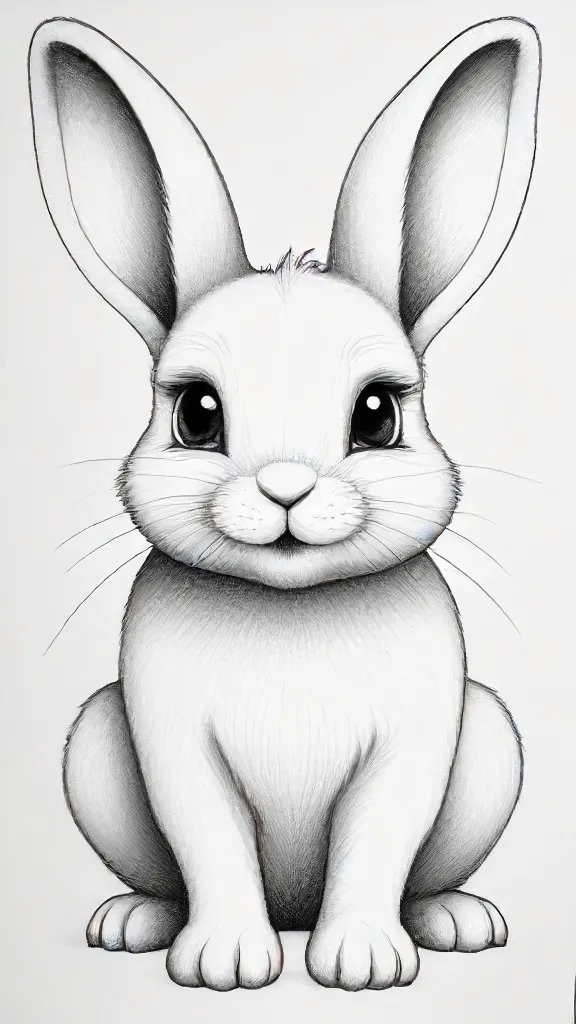 Cute Bunny Drawing Sketch Picture