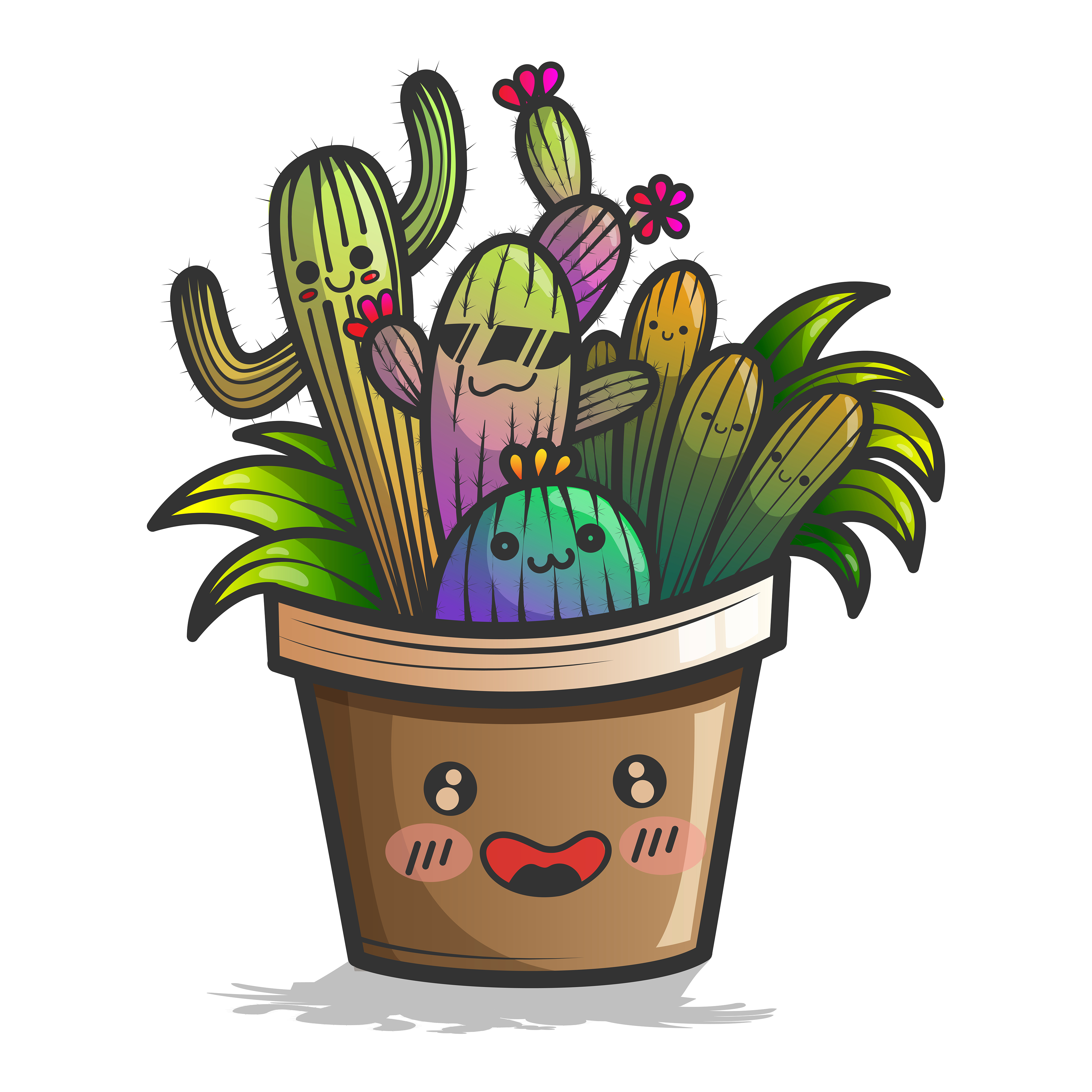 Cute Cactus Drawing Fine Art
