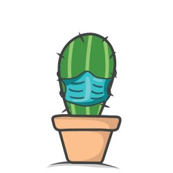 Cute Cactus Drawing Modern Sketch