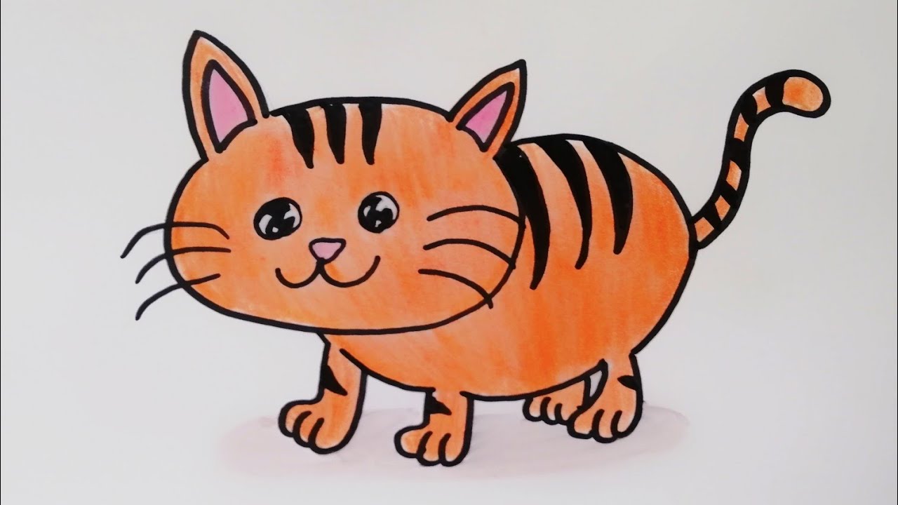 Cute Cat Drawing Intricate Artwork