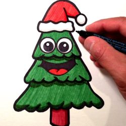 Cute Christmas Drawing Modern Sketch