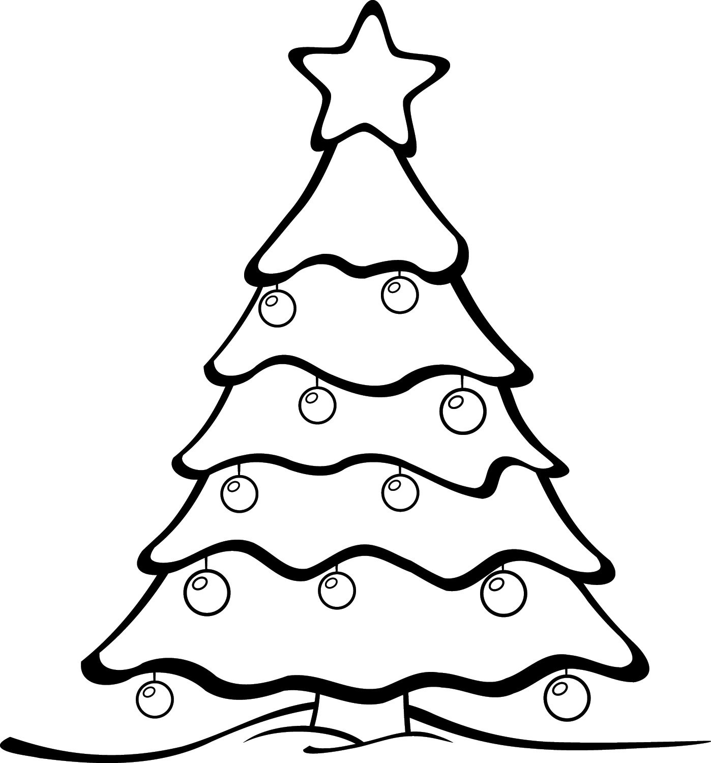 Cute Christmas Tree Drawing Realistic Sketch