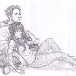 Cute Couple Poses Drawing Art