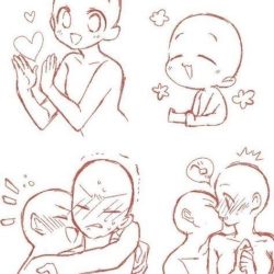 Cute Couple Poses Drawing Unique Art