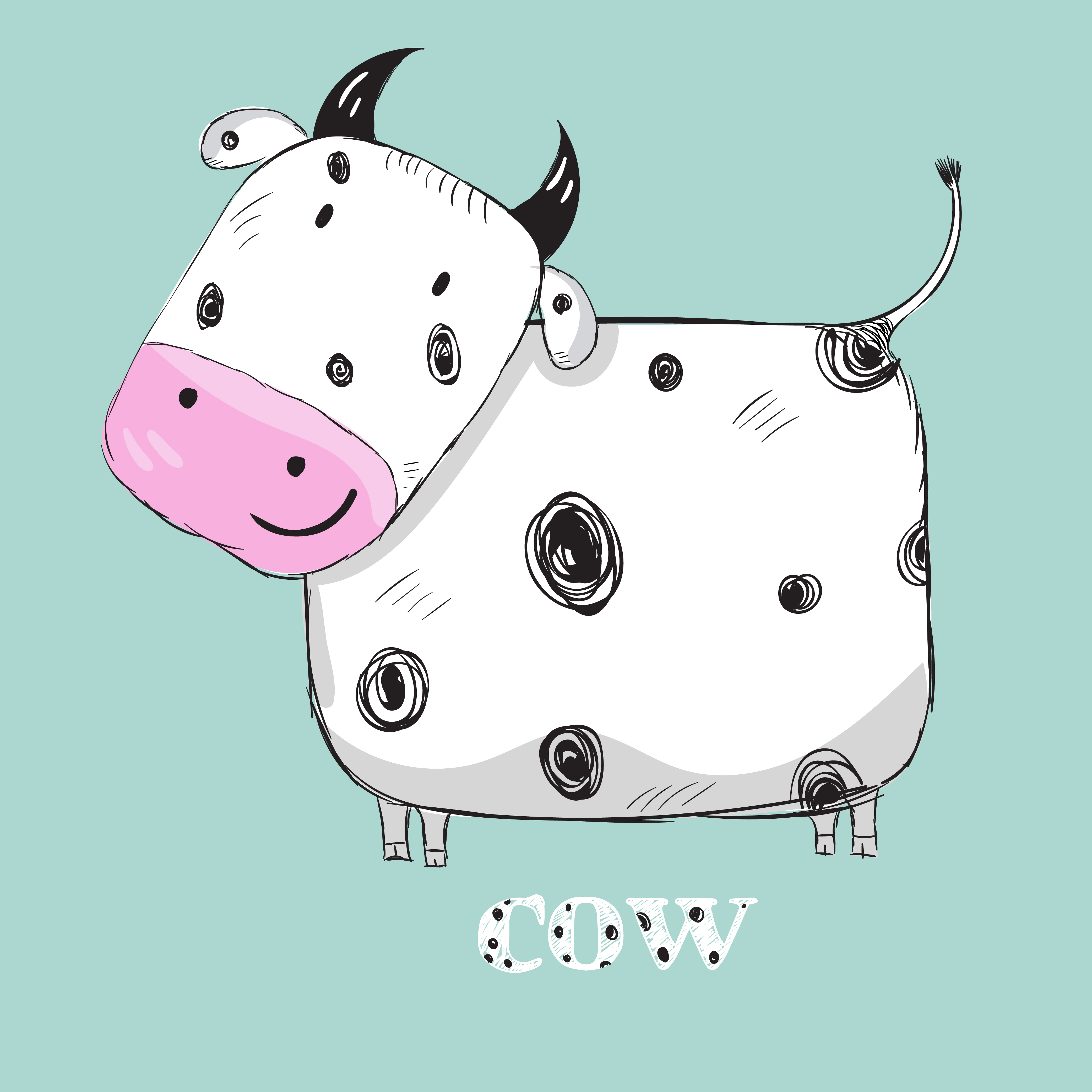 Cute Cow Drawing Artistic Sketching