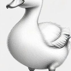 Cute Duck Drawing Art Sketch Image