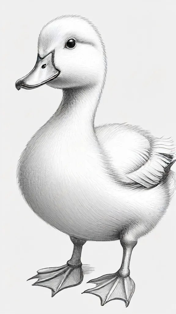 Cute Duck Drawing Art Sketch Image