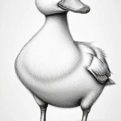 Cute Duck Drawing Sketch Photo