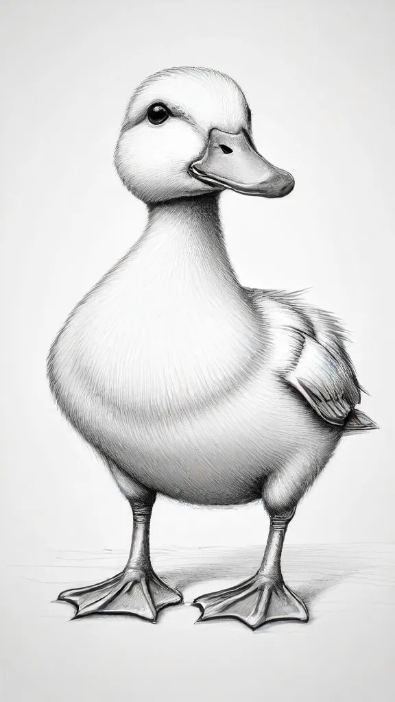 Cute Duck Drawing Sketch Photo