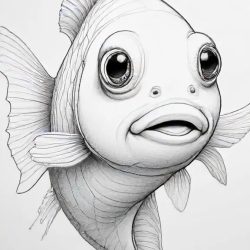 Cute Fish Drawing Art Sketch Image