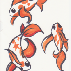 Cute Fish Drawing Detailed Sketch