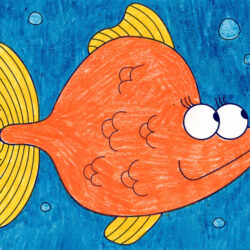 Cute Fish Drawing Hand Drawn