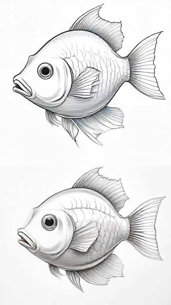 Cute Fish Drawing Sketch Photo